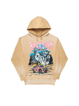 Rockstar Distressed Cold Heart Tan Hoodie