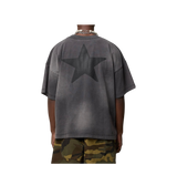 Loiter Crop Fade Black Star Tee
