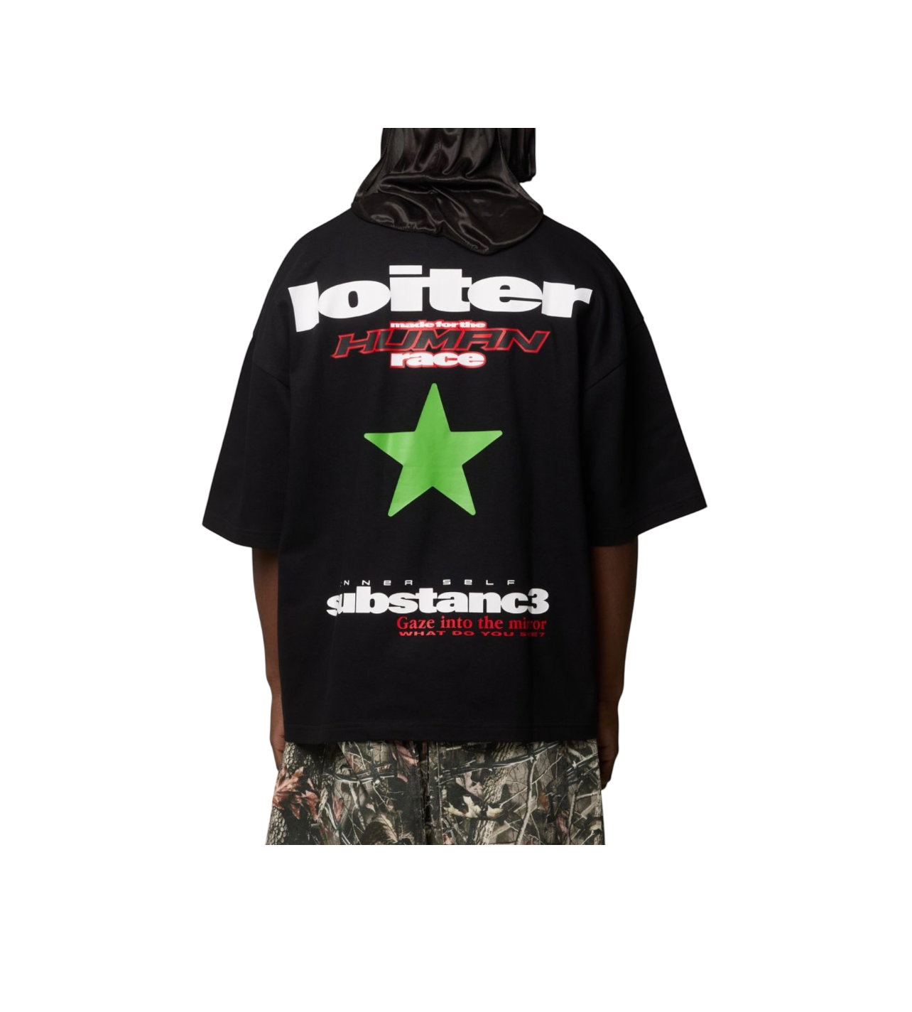 Loiter Human Race Star Tee Black