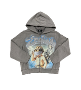 Mixed Emotions Rhinestone Angel Hoodie Grey/Blue