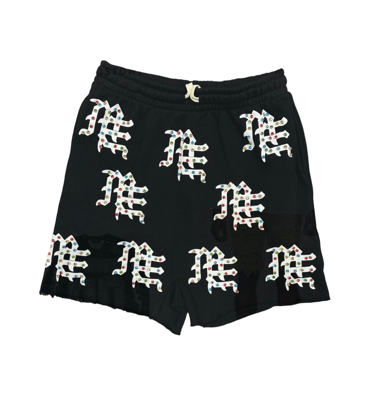 Mixed Emotions Black Rhinestone Shorts