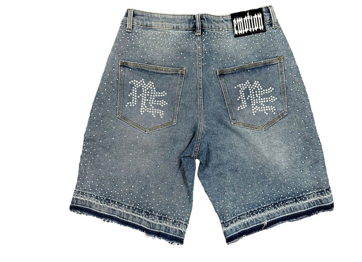 Mixed Emotions Rhinestone Jean Shorts