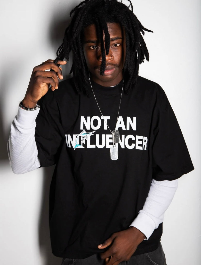 Not An Influencer Marlin Tee Black