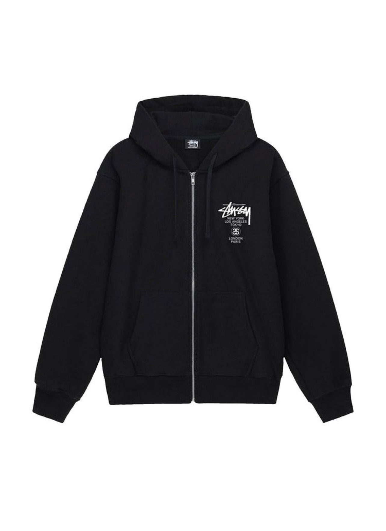 Stussy World Tour Zip Hoodie Black