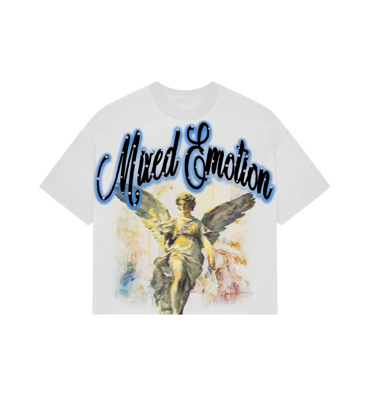 Mixed Emotions Angel Studded Tee White