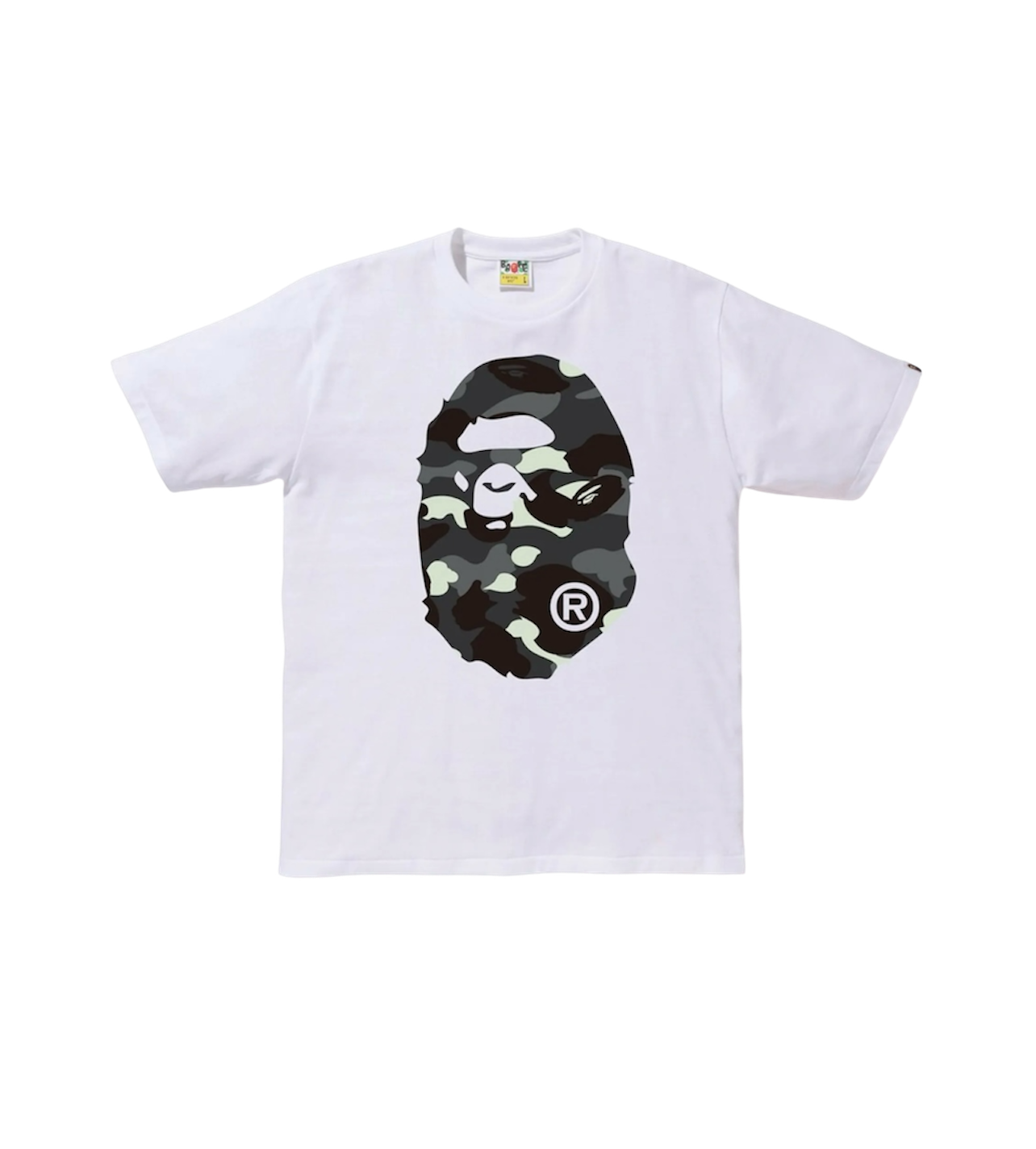 Bape Glow In The Dark White Camo Tee
