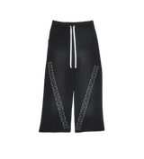 Cactus Valley Rhinestone Baggy Sweatpants Black
