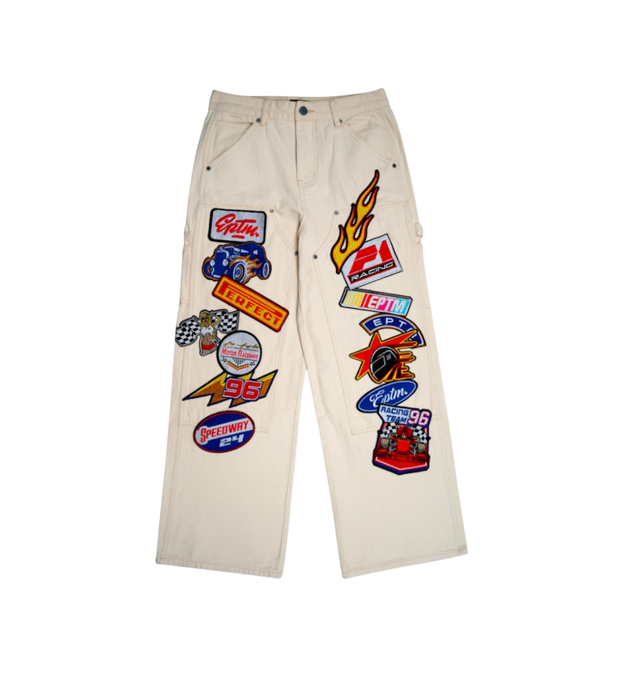 EPTM Racer Patchwork Pants Cream