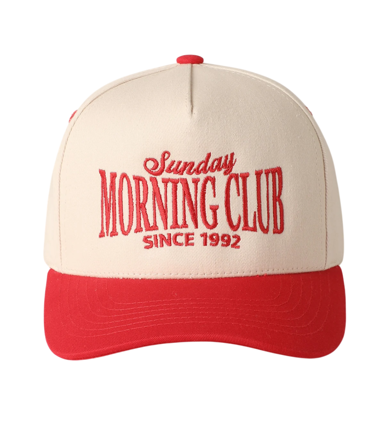 Sunday Morning Club Red/Cream Hat