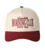 Sunday Morning Club Burgandy/Cream Hat