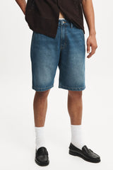 Baggy Denim Short Green Wash