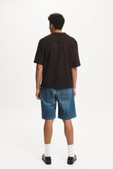 Baggy Denim Short Green Wash