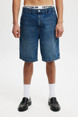 Baggy Denim Shorts Shock Blue