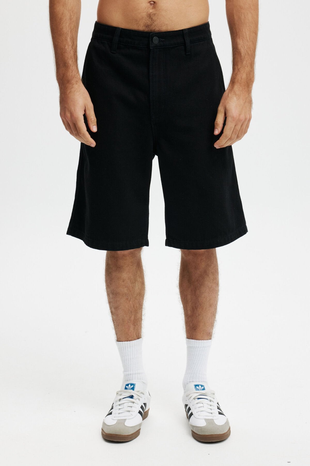 Baggy Denim Shorts Black