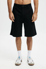 Baggy Denim Shorts Black