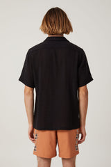 Palma Button Up Black Short Sleeve