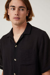 Palma Button Up Black Short Sleeve