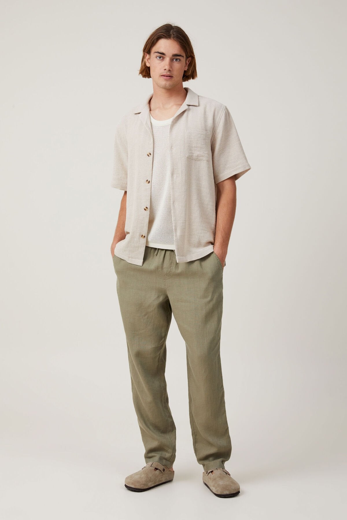 Palma Tan Button Up Short Sleeve