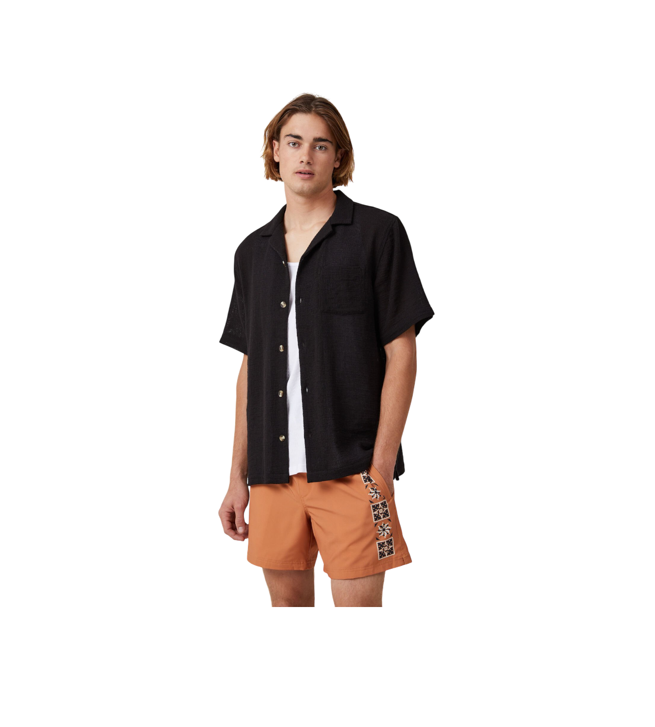 Palma Button Up Black Short Sleeve