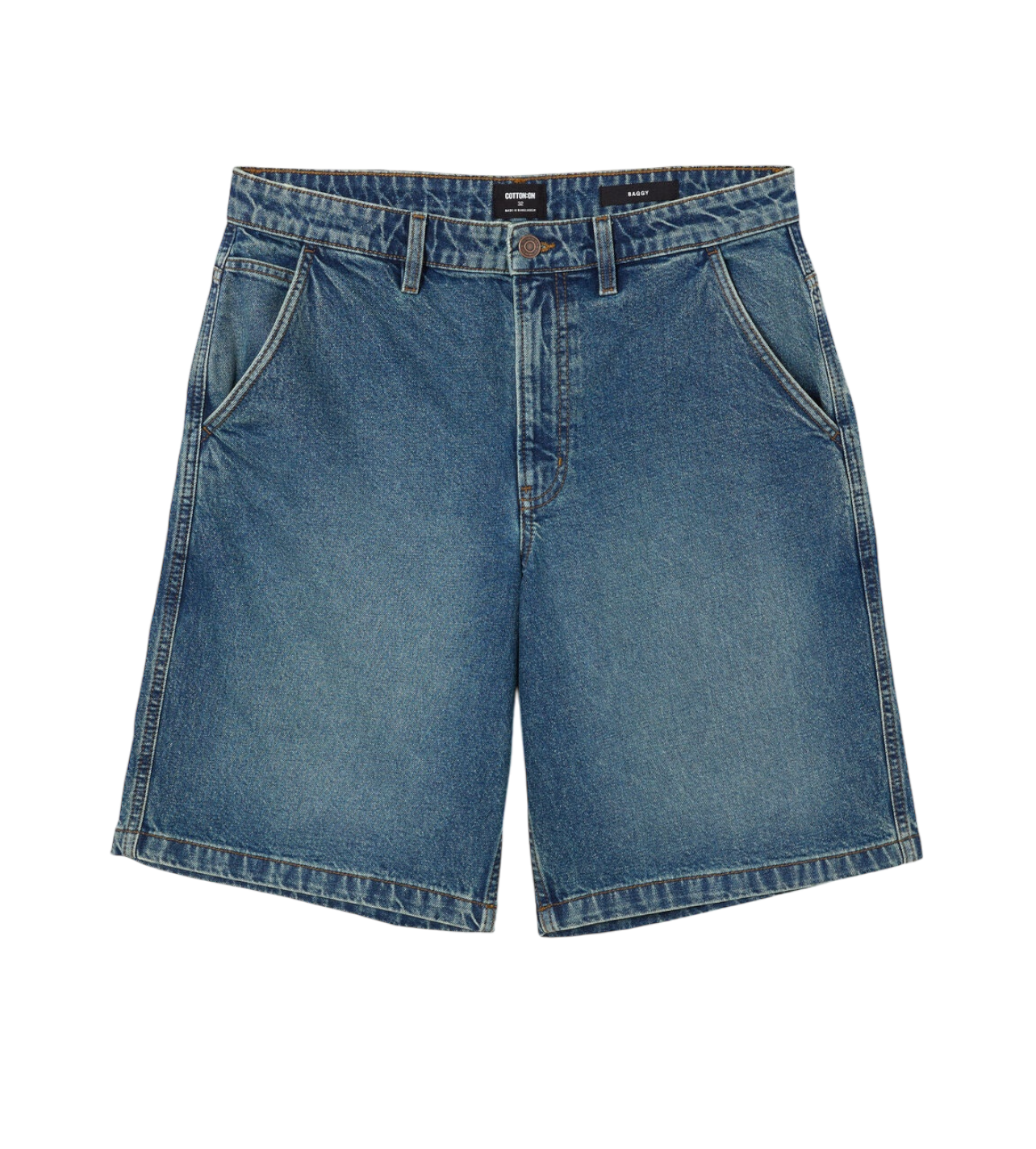 Baggy Denim Short Green Wash