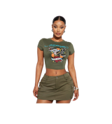 Ed Hardy Rhinestone Olive Tee