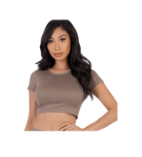 Capella Short Sleeve Crop Tee Taupe