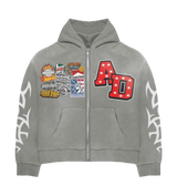 Awoken Dreams Grey Patchwork Zip-Up