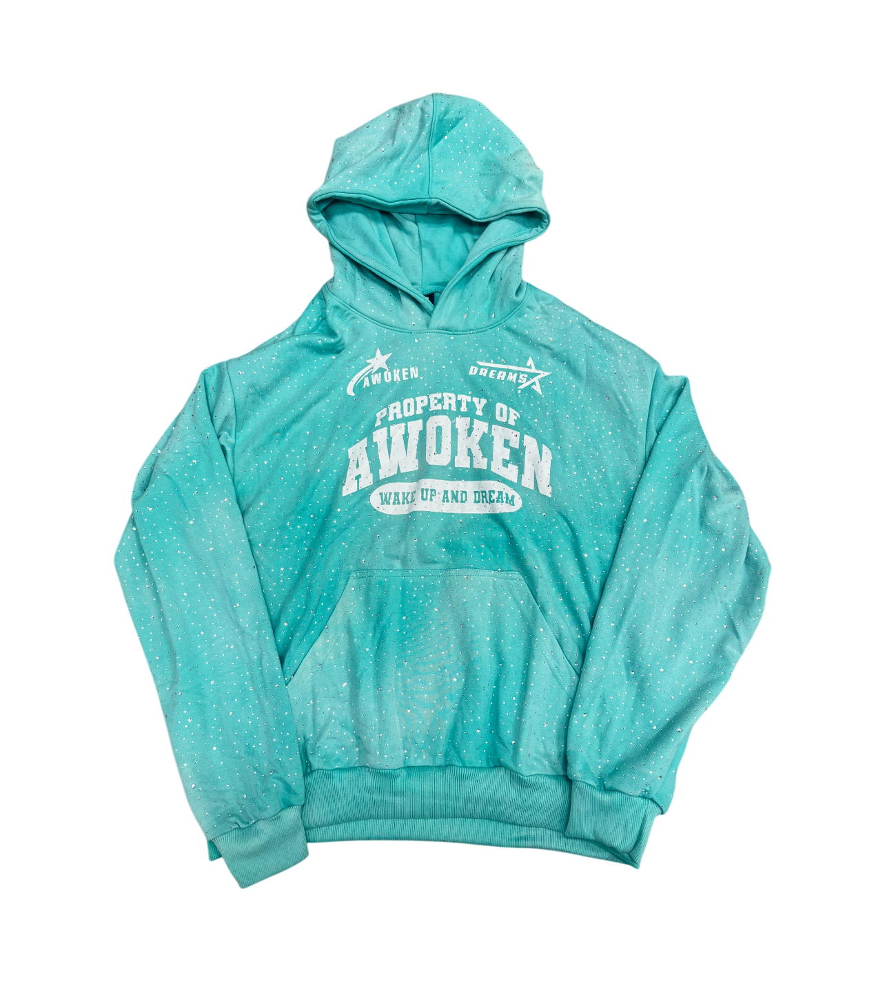 Unreleased Awoken Dreams Teal Rhinestone Hoodie