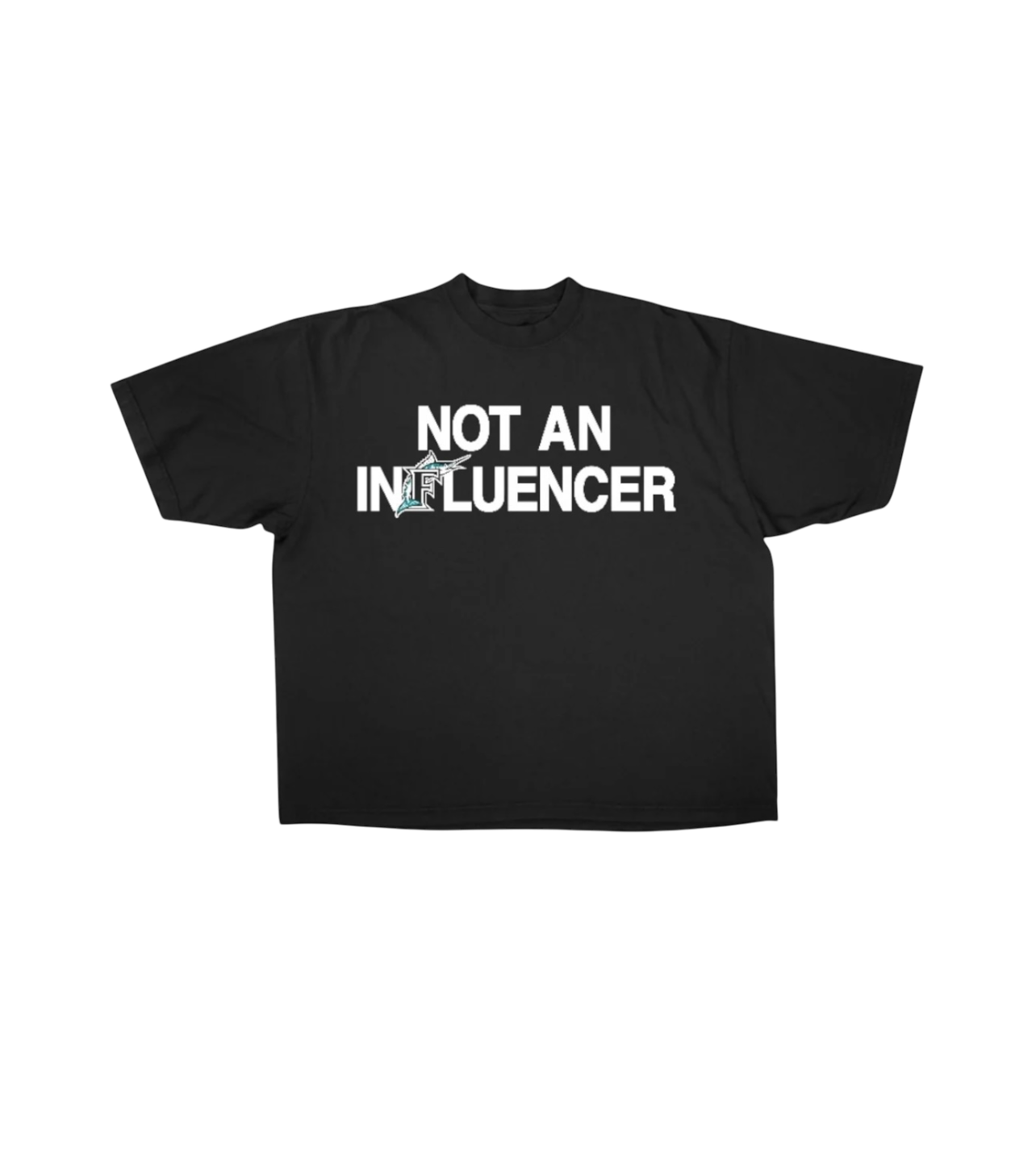 Not An Influencer Marlin Tee Black