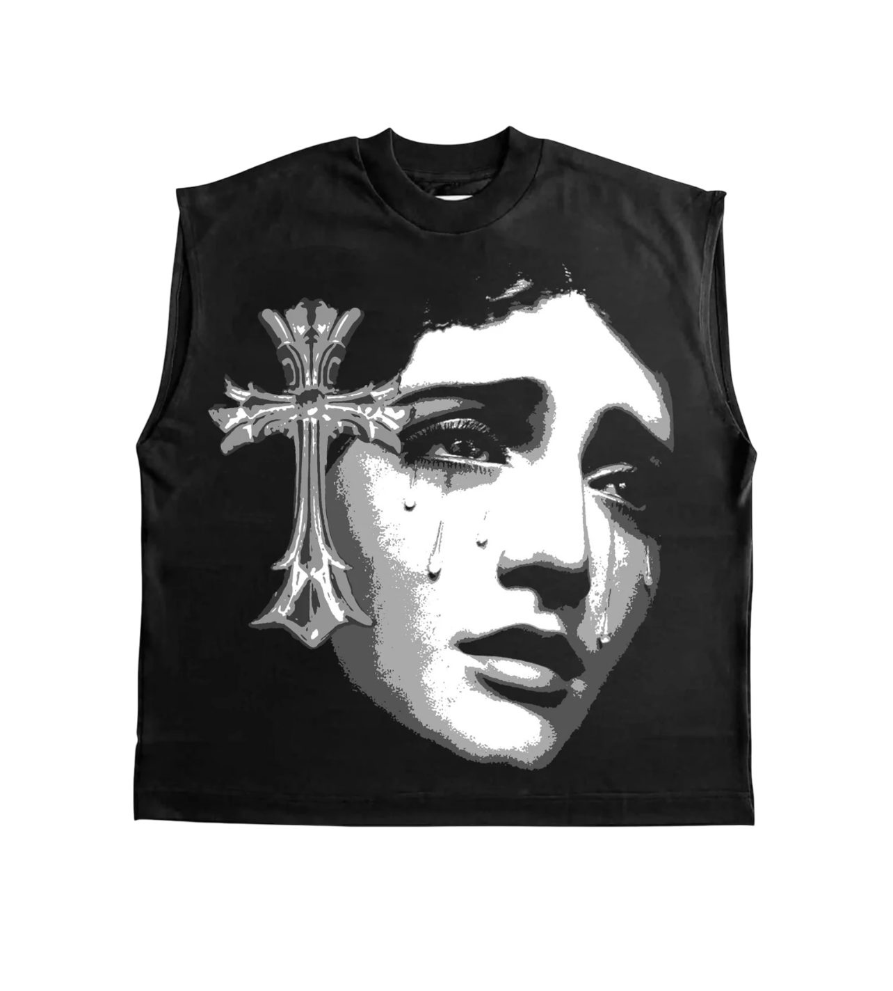 Y2K Gothic Cross Girl Cut Off
