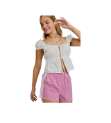 Le Lis White Square Neck Open Top