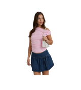 Le Lis Asymmetrical Neck Sweater Top Pink