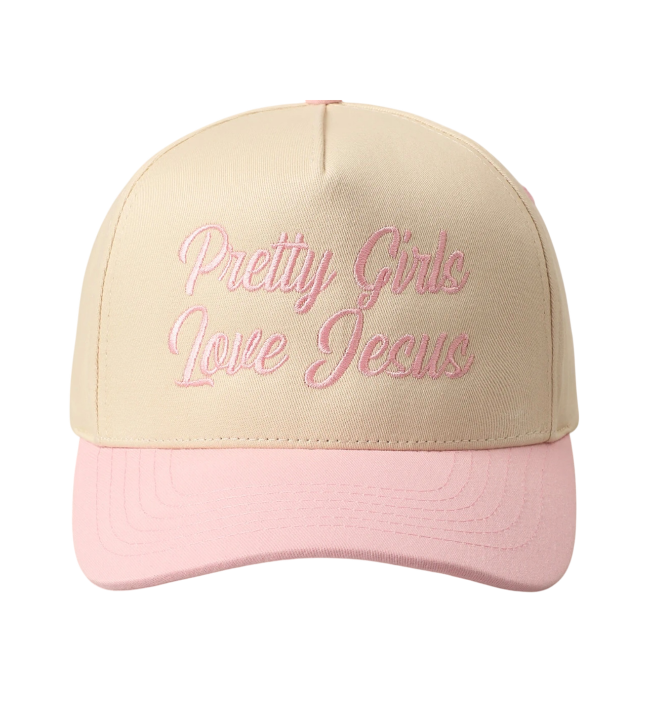 Pretty Girls Love Jesus Hat Light Pink