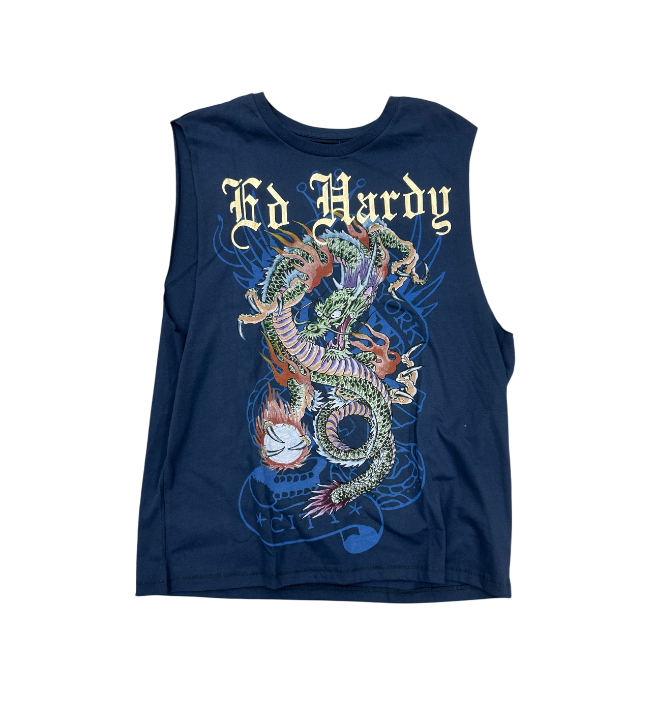 Ed Hardy Dragon Cut Off Navy