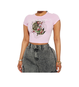 Ed Hardy Pink Fish Rhinestone Tee